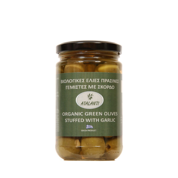ΕΛΙΕΣ ΠΡΑΣΙΝΕΣ ΓΕΜΙΣΤΕΣ ΜΕ ΣΚΟΡΔΟ ΒΙΟ 170gr ΚΤΗΜΑ ΑΝΕΣΤΑΚΟΥ ΑΤΑΛΑΝΤΗ
