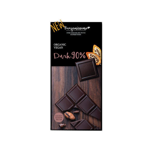 ΣΟΚΟΛΑΤΑ ΜΕ 90% ΚΑΚΑΟ ΧΩΡΙΣ ΖΑΧΑΡΗ ΒΙΟ 70gr BENJAMINO