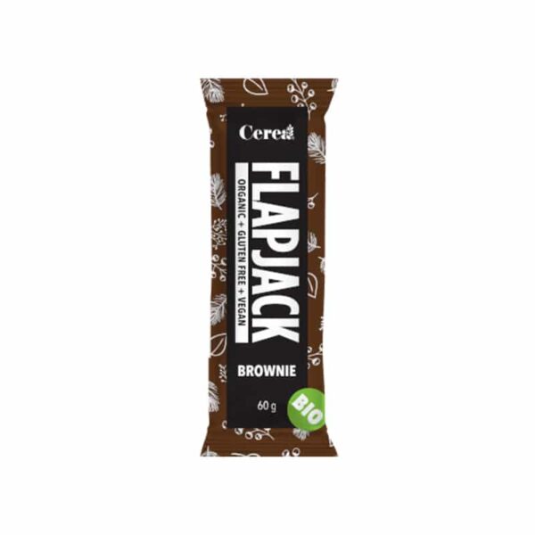 ΜΠΑΡΑ ΒΡΩΜΗΣ FLAPJACK BROWNIE ΜΕ ΚΑΚΑΟ, ΚΑΣΙΟΥΣ & ΑΡΩΜΑ ΚΑΦΕ  Χ/ΖΑΧΑΡΗ ΒΙΟ 60gr CEREA