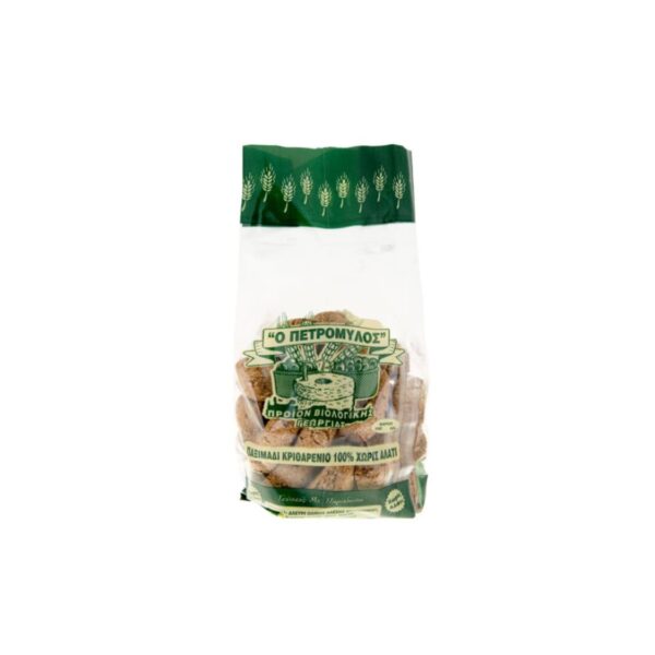 ΠΑΞΙΜΑΔΙΑ ΚΡΙΘΑΡΕΝΙΑ ΧΩΡΙΣ ΑΛΑΤΙ ΒΙΟ 700gr Ο ΠΕΤΡΟΜΥΛΟΣ