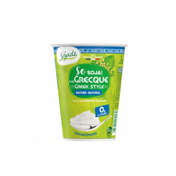 ΓΙΑΟΥΡΤΙ ΣΟΓΙΑΣ ΣΤΡΑΓΓΙΣΤΟ GREEK STYLE BIO 400gr SOJADE