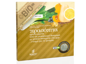 VEGAN ΠΡΑΣΟΠΙΤΑ ΜΕ ΚΙΤΡΙΝΗ ΚΟΛΟΚΥΘΑ, ΠΛΙΓΟΥΡΙ & ΣΠΟΡΟΥΣ 900gr ARTEMIS G.