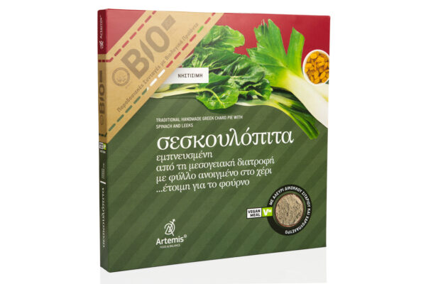 VEGAN ΣΕΣΚΟΥΛΟΠΙΤΑ ΜΕ ΣΠΑΝΑΚΙ, ΠΡΑΣΟ & ΡΥΖΙ ΒΙΟ 900gr ARTEMIS G.